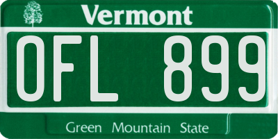 VT license plate OFL899