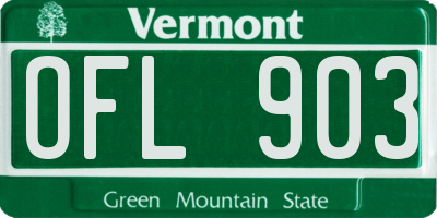 VT license plate OFL903