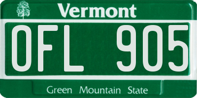 VT license plate OFL905