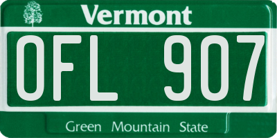 VT license plate OFL907