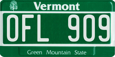 VT license plate OFL909