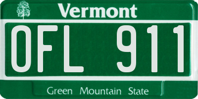VT license plate OFL911