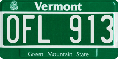 VT license plate OFL913