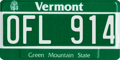 VT license plate OFL914