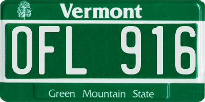 VT license plate OFL916