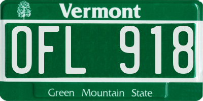 VT license plate OFL918