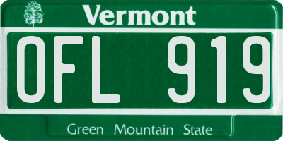 VT license plate OFL919
