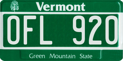 VT license plate OFL920