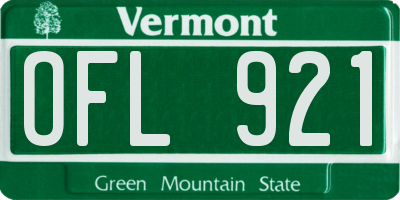 VT license plate OFL921