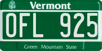 VT license plate OFL925