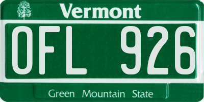 VT license plate OFL926