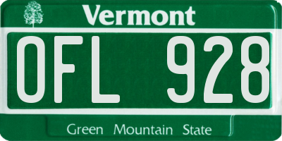 VT license plate OFL928