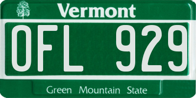 VT license plate OFL929