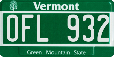 VT license plate OFL932