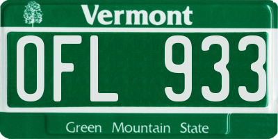 VT license plate OFL933