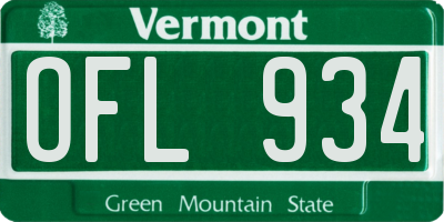 VT license plate OFL934