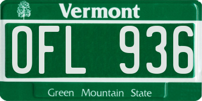 VT license plate OFL936