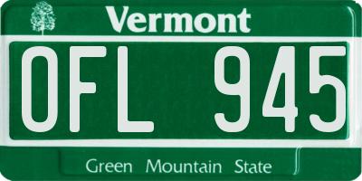 VT license plate OFL945