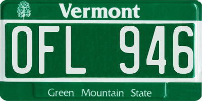 VT license plate OFL946