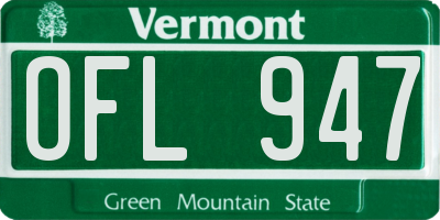 VT license plate OFL947
