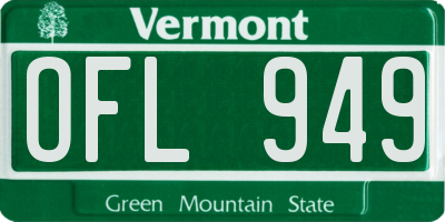 VT license plate OFL949
