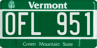 VT license plate OFL951