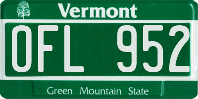 VT license plate OFL952