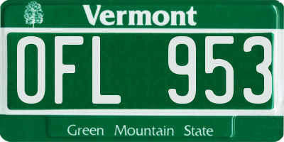 VT license plate OFL953