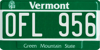 VT license plate OFL956