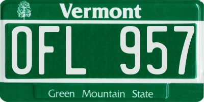 VT license plate OFL957
