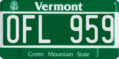 VT license plate OFL959