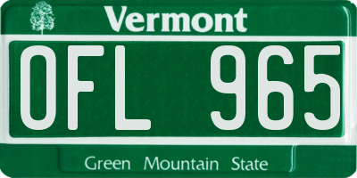 VT license plate OFL965