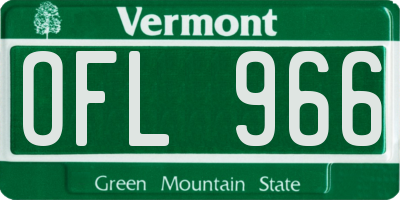 VT license plate OFL966