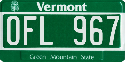 VT license plate OFL967