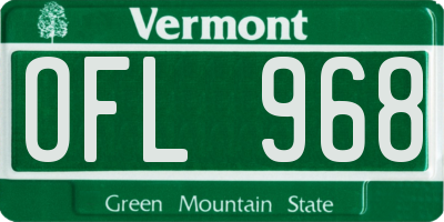 VT license plate OFL968