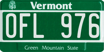 VT license plate OFL976