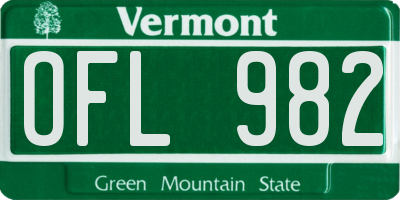 VT license plate OFL982