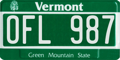 VT license plate OFL987