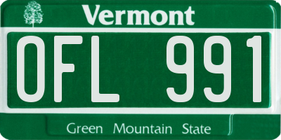 VT license plate OFL991