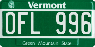 VT license plate OFL996
