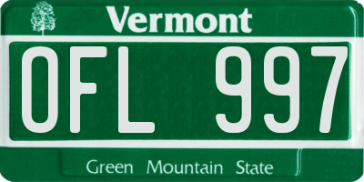 VT license plate OFL997