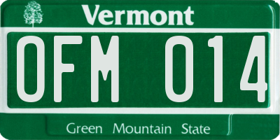 VT license plate OFM014