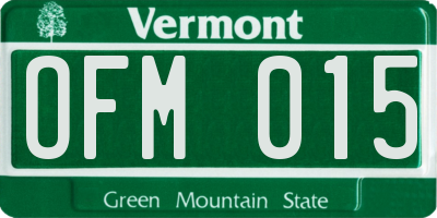 VT license plate OFM015