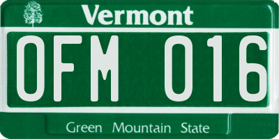 VT license plate OFM016
