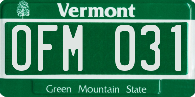 VT license plate OFM031