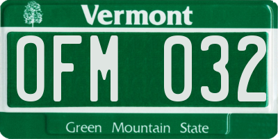 VT license plate OFM032