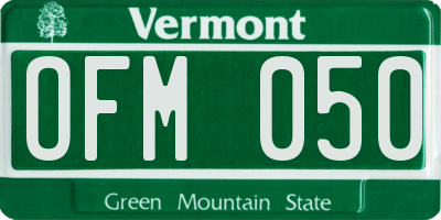 VT license plate OFM050