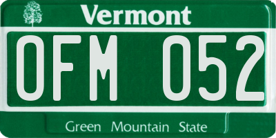VT license plate OFM052