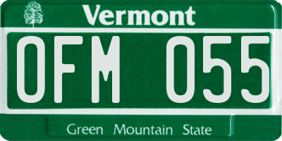 VT license plate OFM055