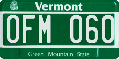 VT license plate OFM060